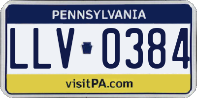 PA license plate LLV0384