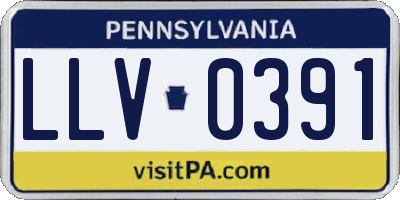 PA license plate LLV0391