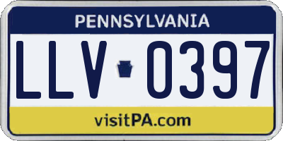 PA license plate LLV0397
