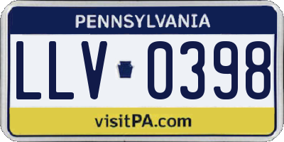PA license plate LLV0398