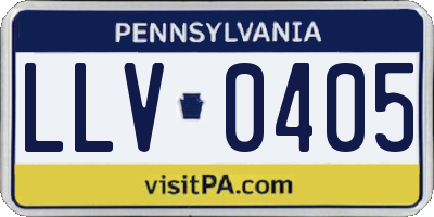 PA license plate LLV0405