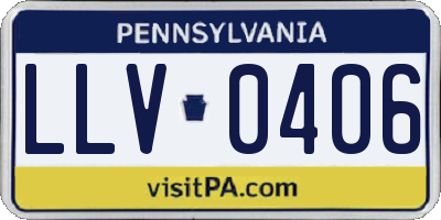 PA license plate LLV0406
