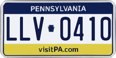 PA license plate LLV0410