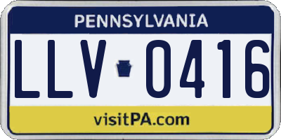 PA license plate LLV0416