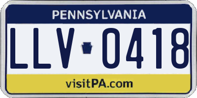 PA license plate LLV0418