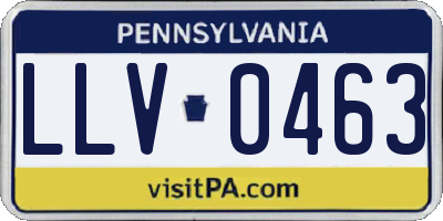 PA license plate LLV0463
