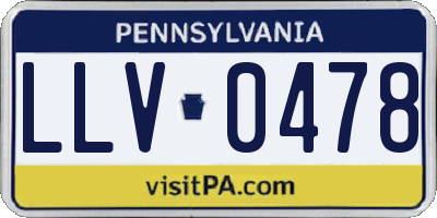 PA license plate LLV0478