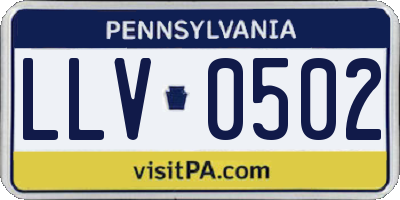 PA license plate LLV0502