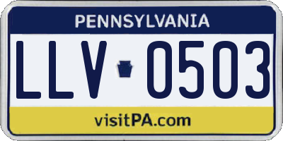 PA license plate LLV0503