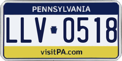 PA license plate LLV0518