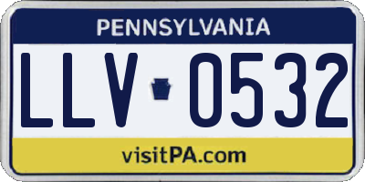 PA license plate LLV0532