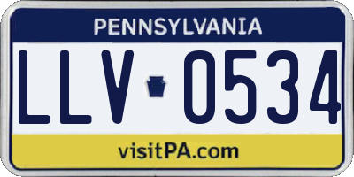 PA license plate LLV0534