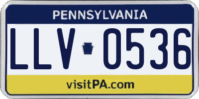 PA license plate LLV0536