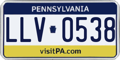 PA license plate LLV0538