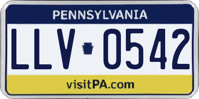 PA license plate LLV0542