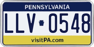 PA license plate LLV0548