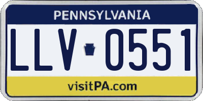 PA license plate LLV0551