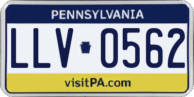 PA license plate LLV0562