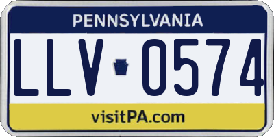 PA license plate LLV0574