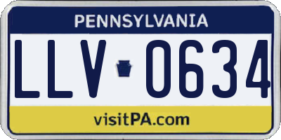 PA license plate LLV0634