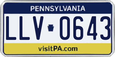 PA license plate LLV0643