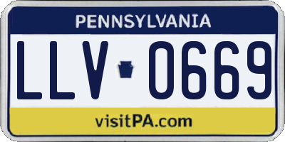 PA license plate LLV0669