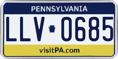 PA license plate LLV0685