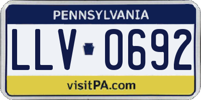 PA license plate LLV0692