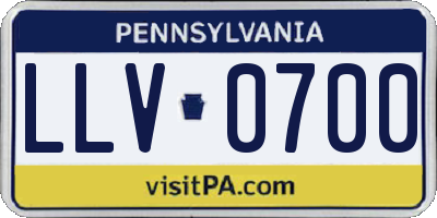 PA license plate LLV0700