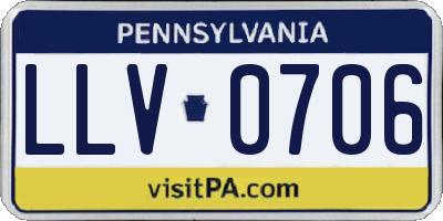 PA license plate LLV0706