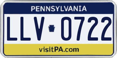 PA license plate LLV0722
