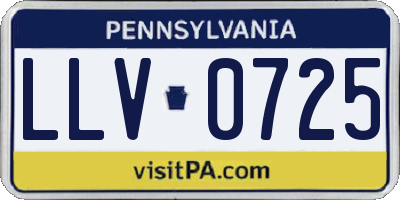 PA license plate LLV0725