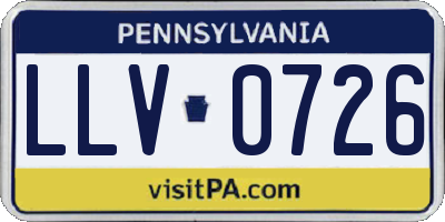 PA license plate LLV0726