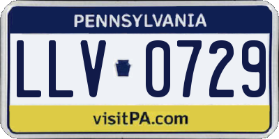 PA license plate LLV0729