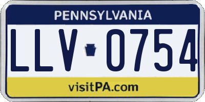 PA license plate LLV0754