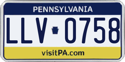 PA license plate LLV0758