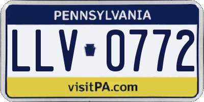 PA license plate LLV0772