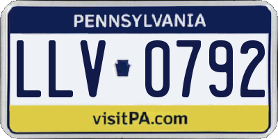 PA license plate LLV0792