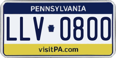 PA license plate LLV0800