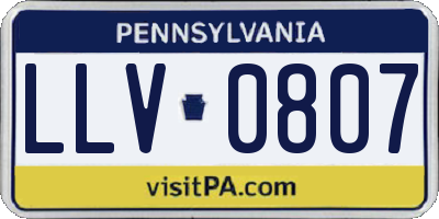PA license plate LLV0807