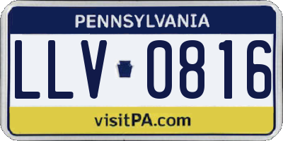PA license plate LLV0816