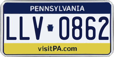 PA license plate LLV0862