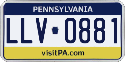 PA license plate LLV0881