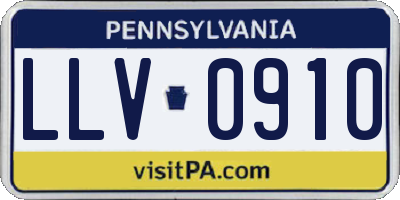 PA license plate LLV0910