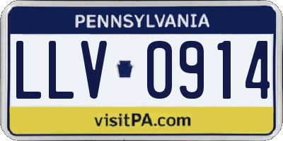 PA license plate LLV0914