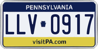 PA license plate LLV0917
