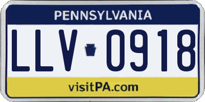 PA license plate LLV0918
