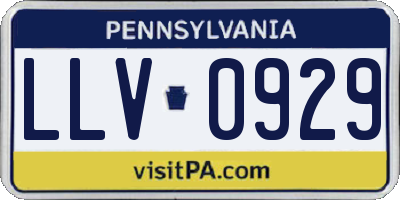 PA license plate LLV0929
