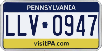 PA license plate LLV0947