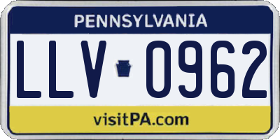 PA license plate LLV0962